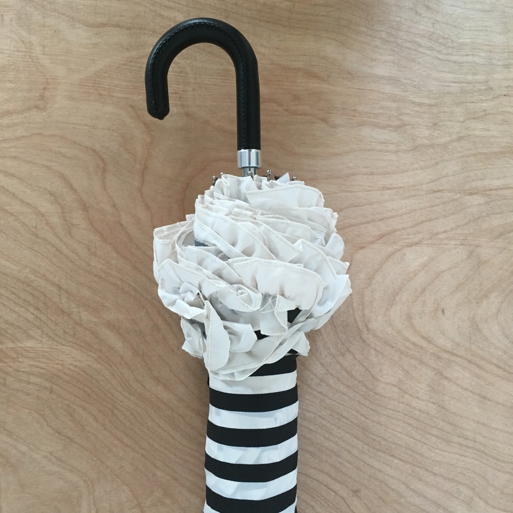Forever 21 Small Ruffle Trim Striped Umbrella